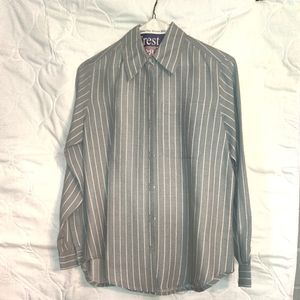 Grey stripped button down